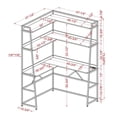 thumbnail image 6 of Furniture of America Narvay Metal Corner Writing Desk with USB in Brown, 6 of 6