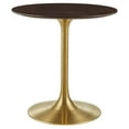 thumbnail image 2 of Modway Lippa 28" Round Wood Grain Dining Table in Gold Cherry Walnut, 2 of 7