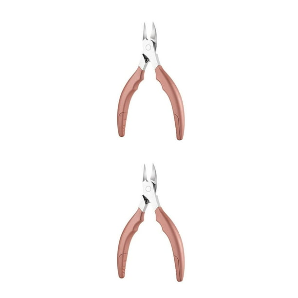 Soidarity Alicates para uñas de los pies, removedor antideslizante de acero inoxidable, alicate para uñas, bolsillo, recorte de viaje, cuidado Rosa 2Conjunto
