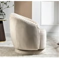 thumbnail image 3 of US Pride Furniture Modern Velvet Solid Print Tufted Accent Chair, Ivory, 3 of 4