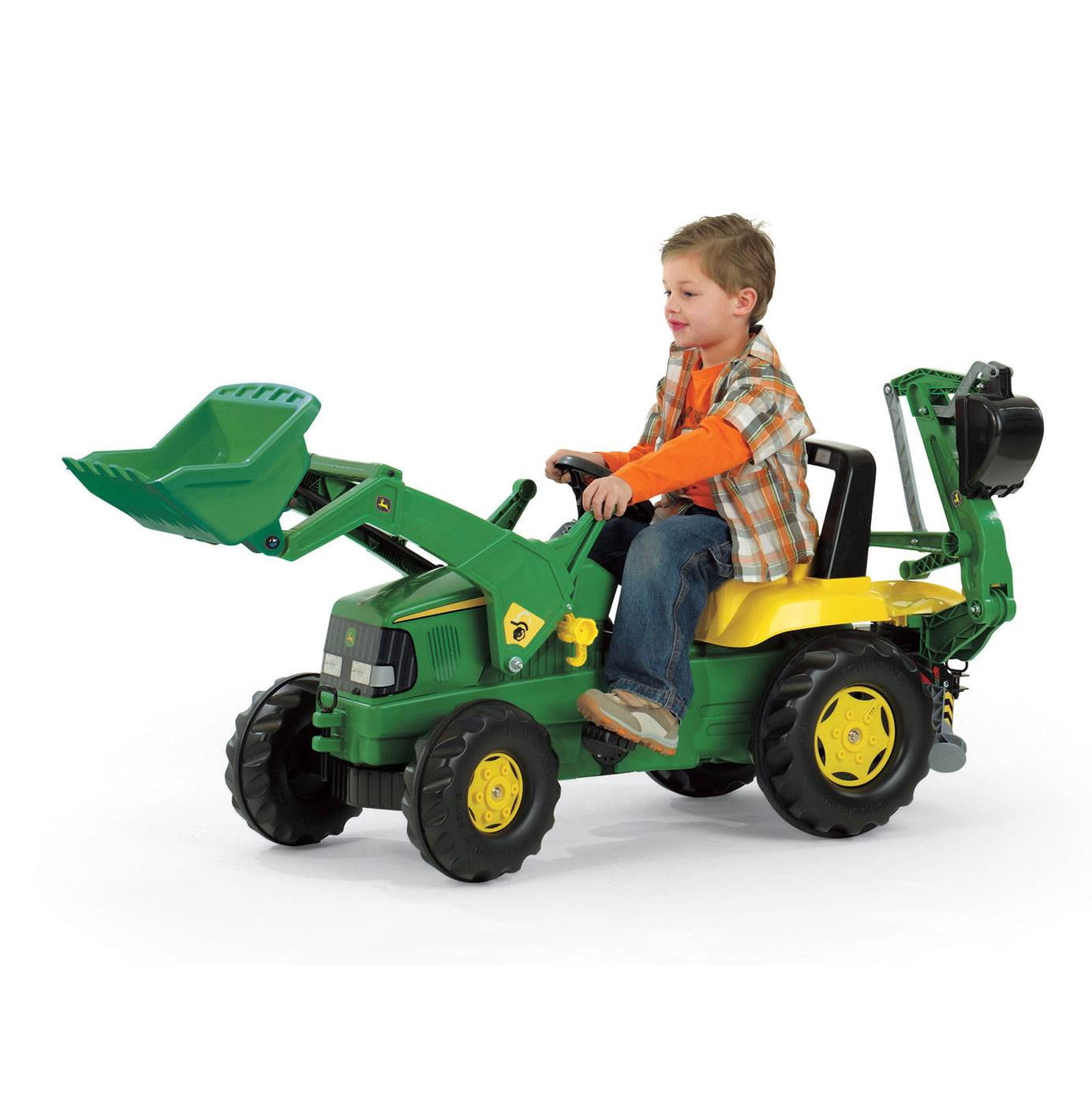 Rolly Toys John Deere Ride on Pedal Tractor with Loader & Trailer Age 2 1/2 