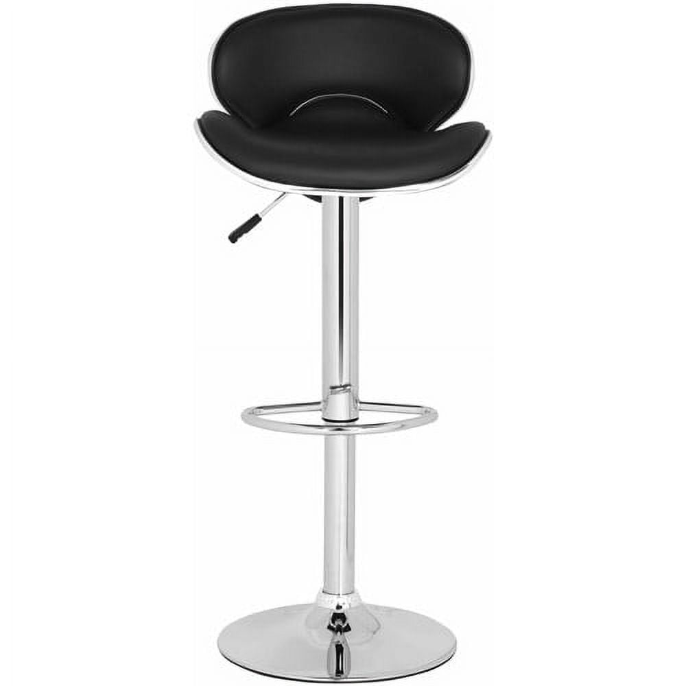SAFAVIEH Shambi 37.8" Bicast Leather Barstool, Black