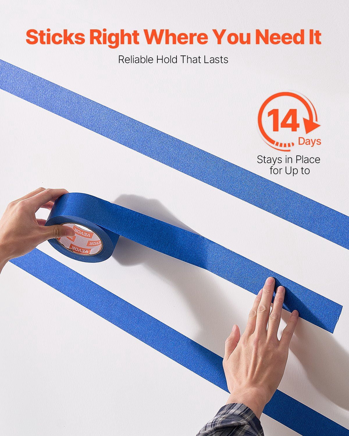 Blue Painter Tape 2 Inch Wide 1.88 In x 60 Yds 3 Rolls for Painting Edge Trim Ceiling Masking Protects Surfaces Removes Easily DIY Craft Art Labeling Decoration