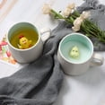 thumbnail image 3 of Taza de café 3D con diseño de gato en el interior, las mejores tazas de cacao para parejas (gato blanco), 3 of 5