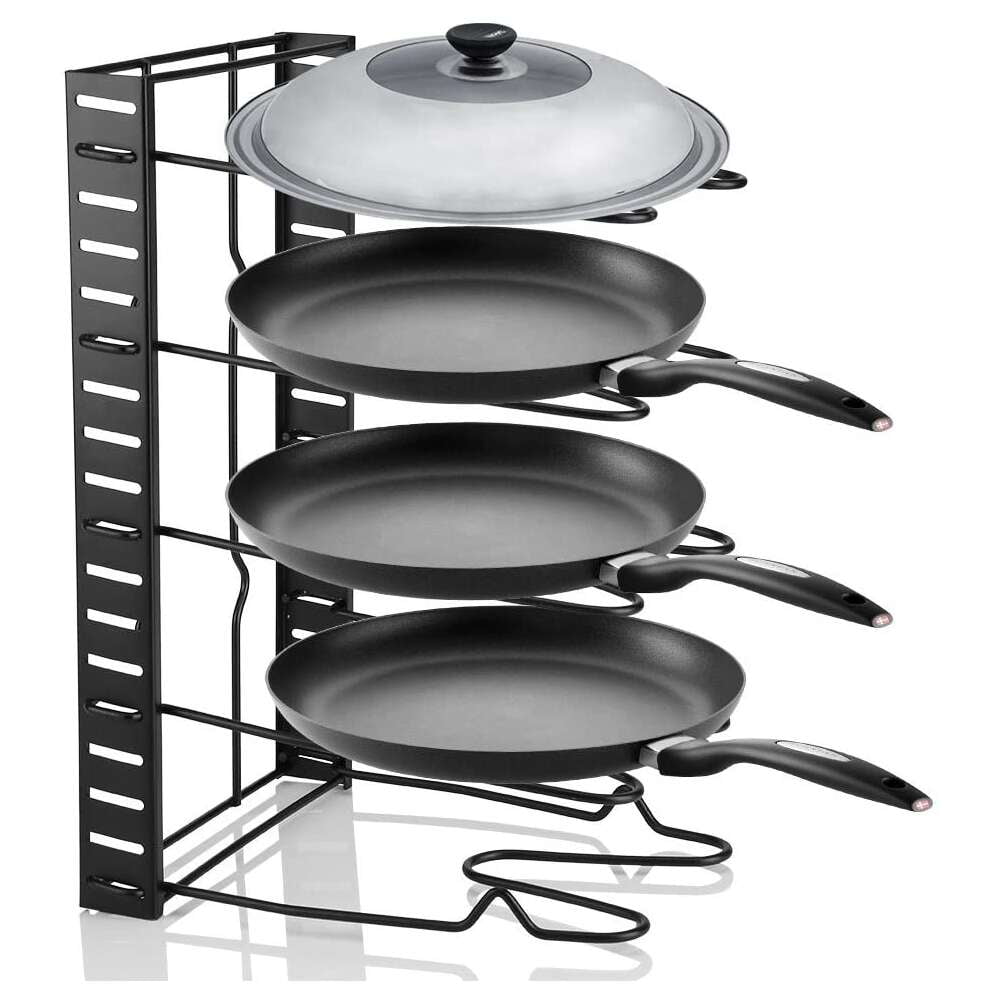 Selm Kitchen Pan Organizer Rack, Adjustable 5Tier Pot Frying Pan Lid