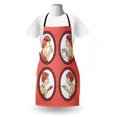 thumbnail image 3 of Vintage Woman Apron, Vintage Fashion Girl Portraits with Makeup Perfume and Cigarette, Unisex Kitchen Bib with Adjustable Neck for Cooking Gardening, Adult Size, White Black and Coral, by Ambesonne, 3 of 4