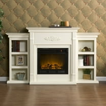 Holly & Martin Fredricksburg Electric Fireplace w/ Bookcases-Ivory