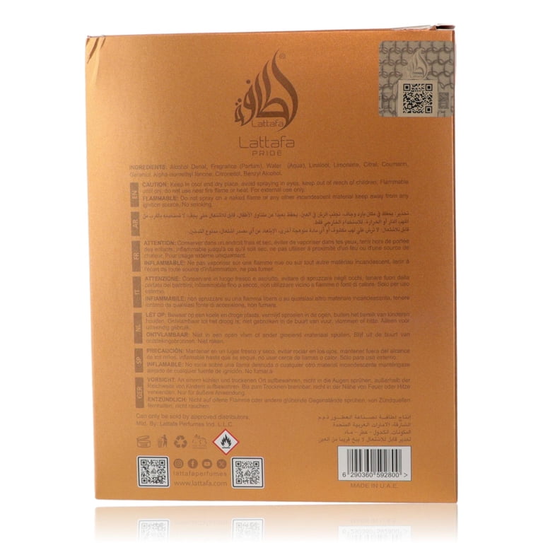 Lattafa, Natural Oud, 3.4 oz EDP Spray, Unisex, Oud and Rose Notes
