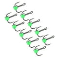 2024 10pcs Treble Hooks High Carbon Steel Size 10 Sharp Bright Color