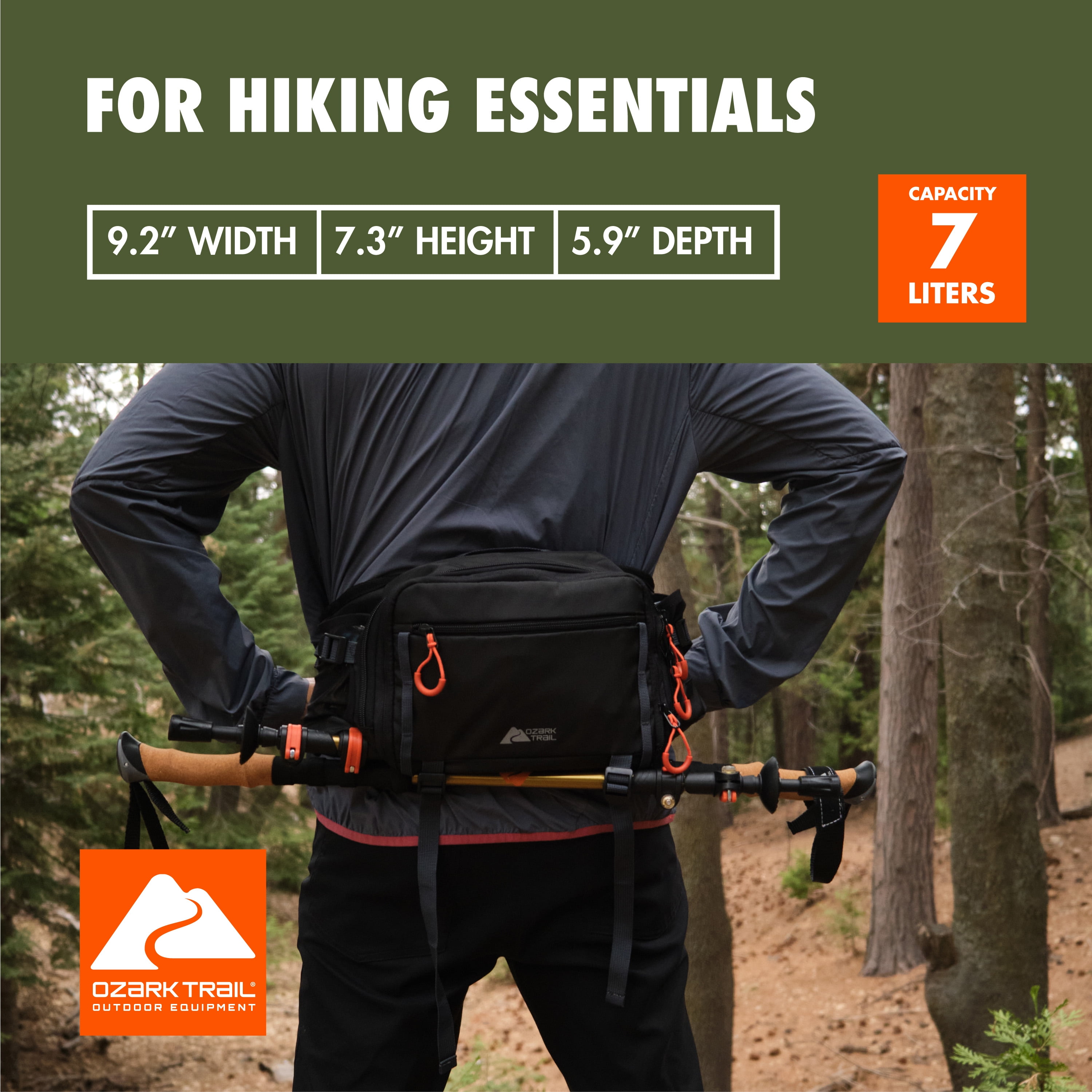 Ozark Trail Unisex Polyester Fanny Pack, Black