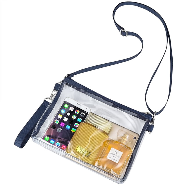 Bagenius Clear Purse Bolsa transparente aprobada por el estadio con correas extraíbles para el trabajo, eventos deportivos y conciertos