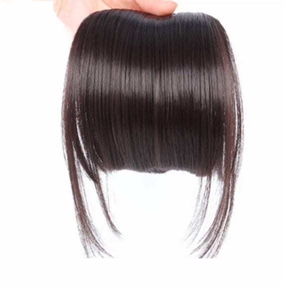 suxuMhao Clip-in Bangs, 3 Pieces Glueless Wig with Bangs-5.9IN Synthetic Wig,Straight Wigs for Hair Replacement,Natural Black Hair Replacement Wigs,Natural-Looking Wig Bangs for Daily Styling
