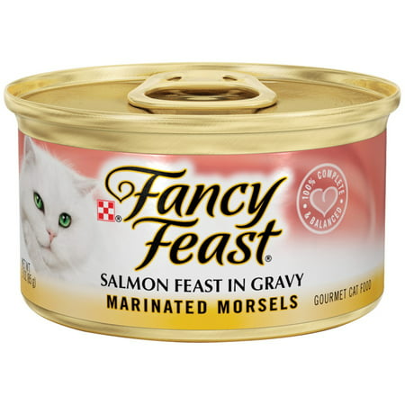 (24 Pack) Fancy Feast Marinated Morsels Salmon Feast in Gravy Wet Cat Food, 3 oz. (Best Way To Marinate Salmon)