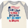 thumbnail image 4 of Inktastic Military Land is Free Mommy is Brave Boys or Girls Long Sleeve Baby Bodysuit, 4 of 5