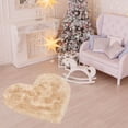 thumbnail image 3 of Unique Bargains Heart Shaped Faux Fur Shag Area Rug 2.3Ft x 3Ft Khaki, 3 of 8