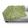 thumbnail image 3 of Dragonfly Soft Flannel Fleece Throw Blanket, Sketchy Butterfly Like Bugs with Floral Ivy Print Wings Artwork, Cozy Plush for Indoor and Outdoor Use, 60" x 80", Pale Green Dark Green, by Ambesonne, 3 of 6