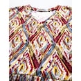 thumbnail image 2 of Moomaya Womens Printed Viscose Top, Ruffled, V-Neck, Elbow Sleeves Loose-Fit Summer Tops, 2 of 7