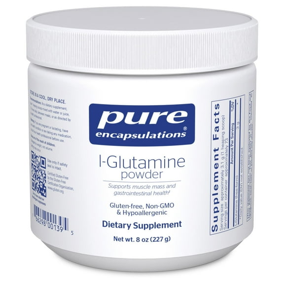Pure Encapsulations L-Glutamine Powder - Supplement for Immune and Digestive Support, Gut Health and Lining, Metabolism, and Muscle Support* - With Pure Free-Form L-Glutamine - 8 Ounces