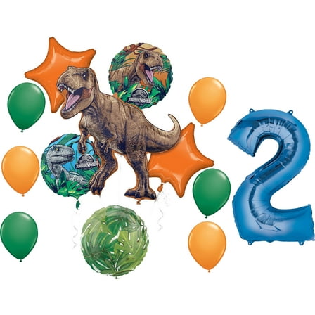 Jurassic World Dominion 2nd Birthday Party Supplies Dinosaur Balloon Bouquet Decorations