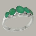 thumbnail image 2 of LBG British Made Solid 9k White Gold Natural Emerald Womens Band Ring - 33 size options - Size 12, 2 of 6