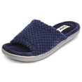 thumbnail image 2 of Women's Popcorn Slide Slipper W/Velour Insole Open Toe Slipper W/ Memory Foam (S, Navy-347), 2 of 5