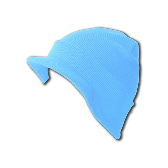 Light Blue Cuff Beanie Visor  Cap