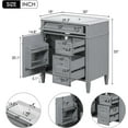 thumbnail image 2 of 30''Bathroom Vanity with Top Sink,Freestanding Single Bathroom Vanity Set with 2 Drawers and a Tip-Out Drawer,Modern Bathroom Storage Cabinet with Resin Sink, 2 of 9