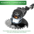 thumbnail image 3 of Cordless Weed Wacker Brush Cutter String Trimmer Electric Grass Trimmer 21V Lawn Trimmer Adjustable Handle Grass Cutter Machine w/Wheels 2 Battery 1.5Ah for Lawn Care, 3 of 12