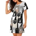 thumbnail image 2 of Gaeub Colors Cats Print Women's Short-Sleeved Nightdress,Loose Comfy Pajama Sleepwear,Summer Night-dresses for Women, 2 of 6