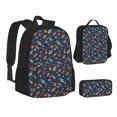 thumbnail image 2 of Naloa Spaceships And Stars In Outer Space Print Large Capacity Backpack Lunch Bag Pencil Case Combination 3 Piece Set for Student, 2 of 8
