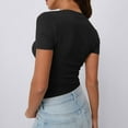 thumbnail image 5 of AviBest Women's T-Shirts, V-Neck Short Sleeve Slim Fit Tight Basic Tees Y2k Fashion Tshirts, 5 of 6