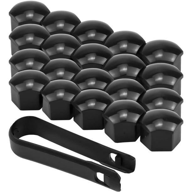 1 juego de cubierta de protección de tornillo cubierta de decoración de tornillo para coche de bicicleta 40 piezas de puntos de enchufe hexagonales + 2 piezas de clips (negro)