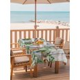 thumbnail image 2 of Outdoor Tablecloth with Umbrella Hole for Patio/Picnic/Party/Camping, Green Cactus Waterproof Table Cloth Rectangle Table Cover Washable, Summer Watercolor Botanical Wooden Grain (54"x 80"), 2 of 8