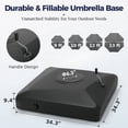 thumbnail image 3 of Alpha Joy 34.3'' Square Patio Fillable Umbrella Base with Liftable Wheel, Black, 3 of 7