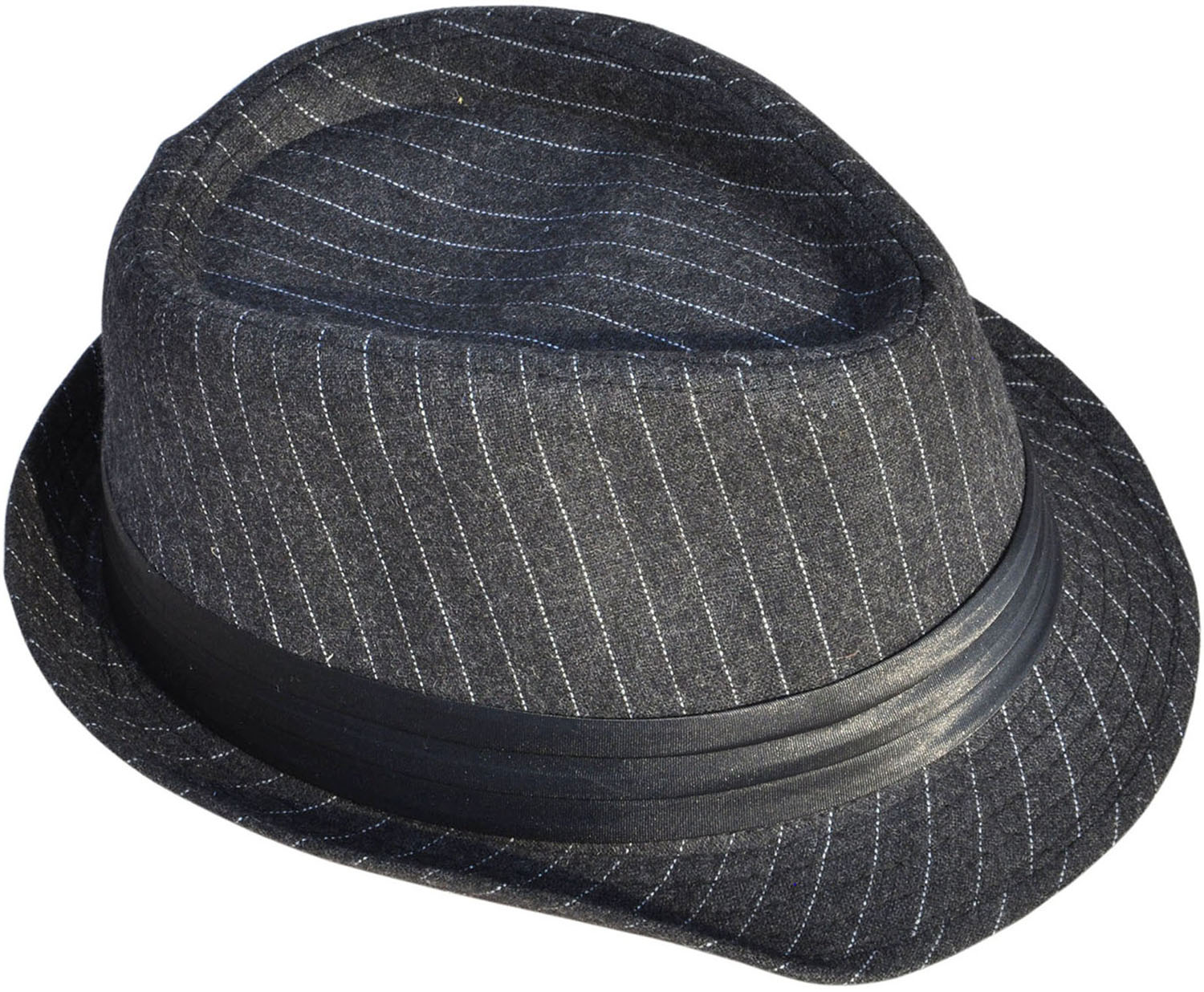 Simplicity Unisex Structured Gangster Trilby Wool Fedora Hat, 3075_Charcoal Gy - image 3 of 4