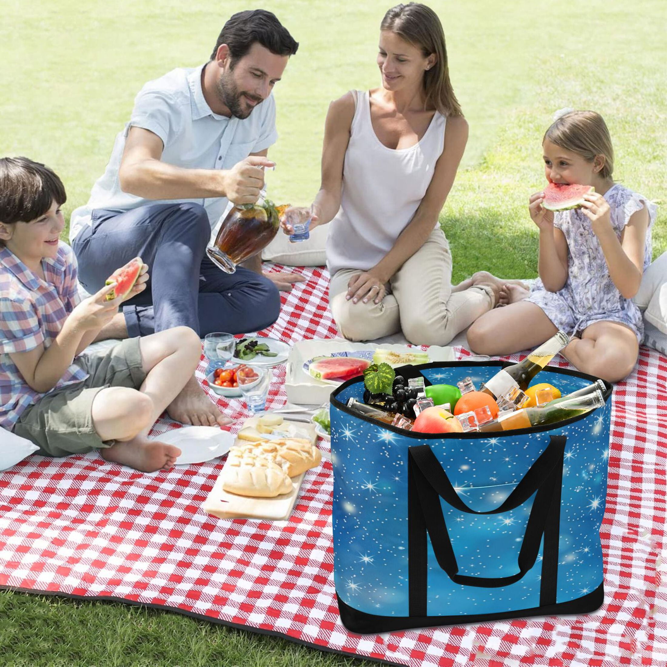 Large Hand-held Ice Pack Picnic Bag Insulation and Refrigeration Suitable for Shopping Picnics and Camping Shining Star