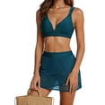 thumbnail image 3 of gakvbuo Swimsuits With Skirt Two Piece Bathing Suits Swimwear Womens Bikini Sets Solid Swimsuits Supportive Wide Strap Two Piece Bathing Suit, 3 of 7