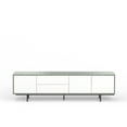 thumbnail image 4 of Atlas 78" x 20" Modern TV Stand Cabinet - Grey Frame, White Door/Drawers, Black Base, 4 of 8