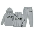 thumbnail image 2 of Kids Casual Tracksuit Set - Long Sleeve Printed Hoodie with Matching Pants, Warm and Soft Fall Winter Outfit for Girls 2-13, 2 of 7