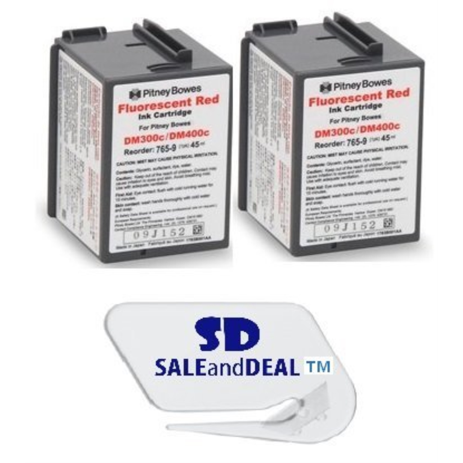 original pitney bowes 7659 postage meter red ink (2 pack) + sale and