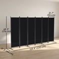 thumbnail image 3 of HOMCOM 6 Panel Room Divider, Folding Privacy Screen, Black, 3 of 10