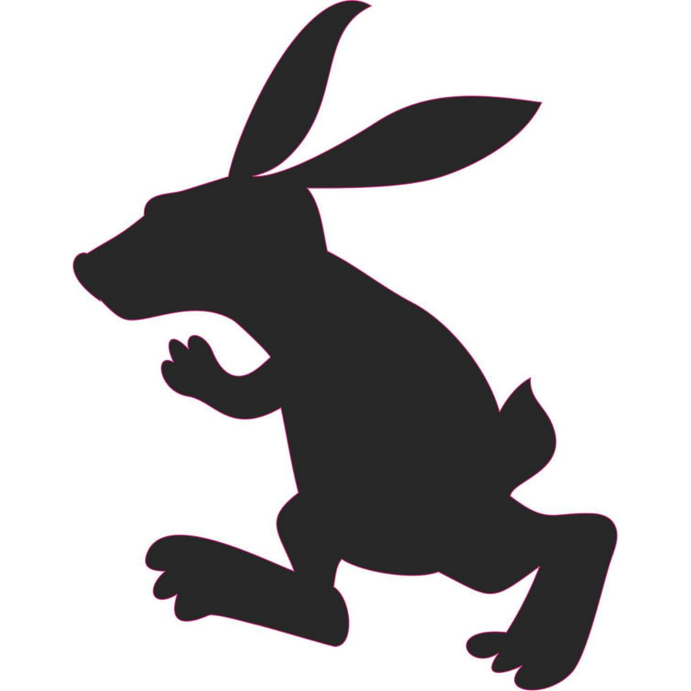 3.75in x 5in Black Rabbit Car Decals Bunny Bumper Sticker Stickers