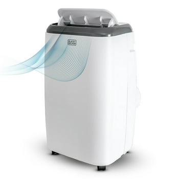 BLACK+DECKER 8,000 BTU ASHRAE 128 Portable Air Conditioner, 150 Sq. Ft., 5,000 BTU SACC/CEC with Remote Control, White