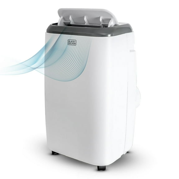 BLACK+DECKER 8,000 BTU ASHRAE 128 Portable Air Conditioner, 150 Sq. Ft., 5,000 BTU SACC/CEC with Remote Control, White