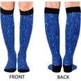 thumbnail image 2 of GZHJMY Blue Glitter Texture Compression Socks for Women Men, Knee High Stockings for Athletic Sports,Running,Travel, 2 of 7