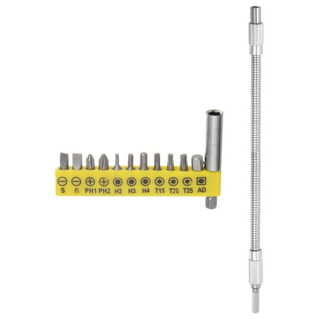 

Uxcell 13pcs Screwdriver Bit Set with 300mm Flexible Extension Bit Shaft