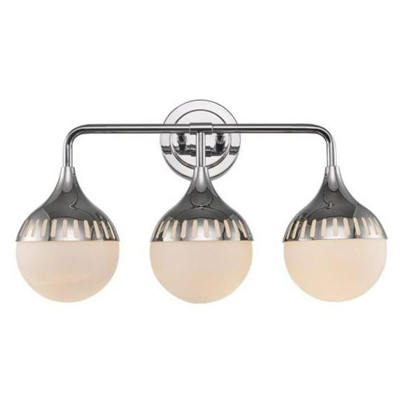 Monteaux Lighting 3-Light Chrome Bathroom Vanity Light Fixture with Opal Glass Shades