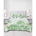 thumbnail image 3 of Palm Trees Queen Size Down Alternative Comforter, Lightweight Comforter Quilt Bedding Set with Pillow Shams Green Tropical Plants Summer Forest Scenery All Seasons Bed Comforter Duvet Insert 90"x96", 3 of 7