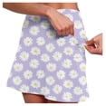 thumbnail image 4 of FASHOFT Tennis Skirt For Women Floral Printed Double Layer Skort With Pockets Elastic For Fitness And Casual Sports Wear Womens Athletic Skirts Purple, 4 of 7