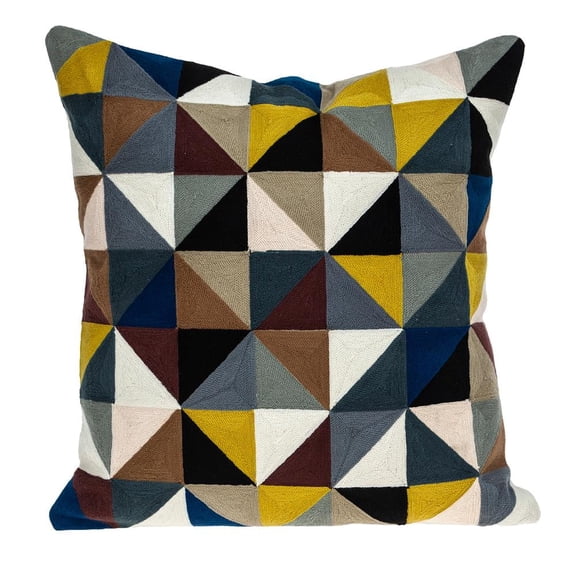 Parkland Collection Eskora Multicolor Geometric Decorative Throw Pillow, 20 x 20 Contemporary Accent Pillow